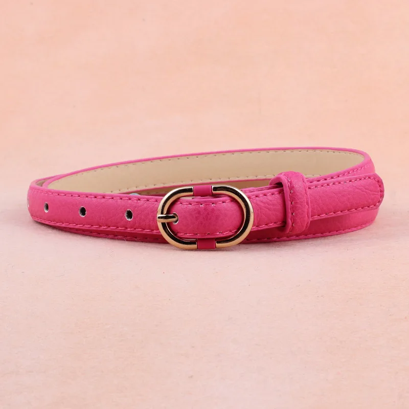 Rose Red Badinka простой милый корейский стиль красный розовый черный белый желтый искусственный PU женский кожаный пояс винтажные ремни с пряжкой для женщин - Цвет: Rose Red