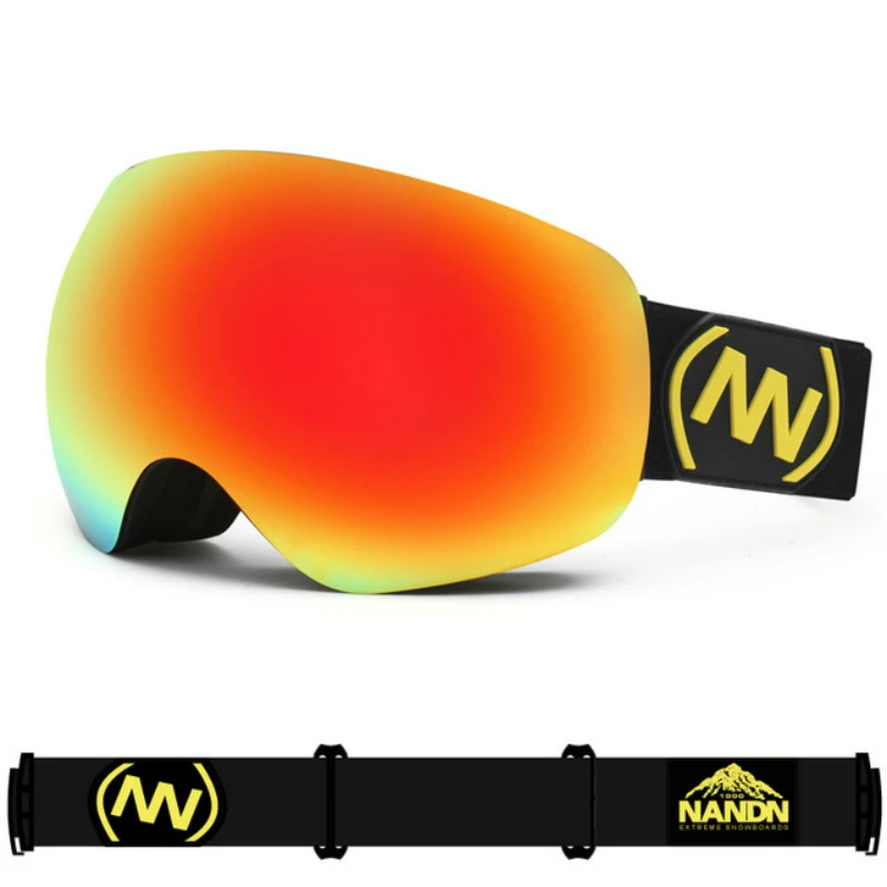 Спортивные зимние лыжные очки двухслойные UV 400 Анти туман большая Лыжная маска