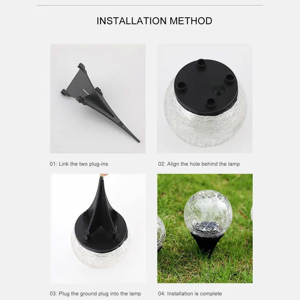 

Solar Ground Ball Light Waterproof Garden Luminous Glass Ball Night Lamp Home Outdoor Yard Step Lamp Garden Decorative Lighting