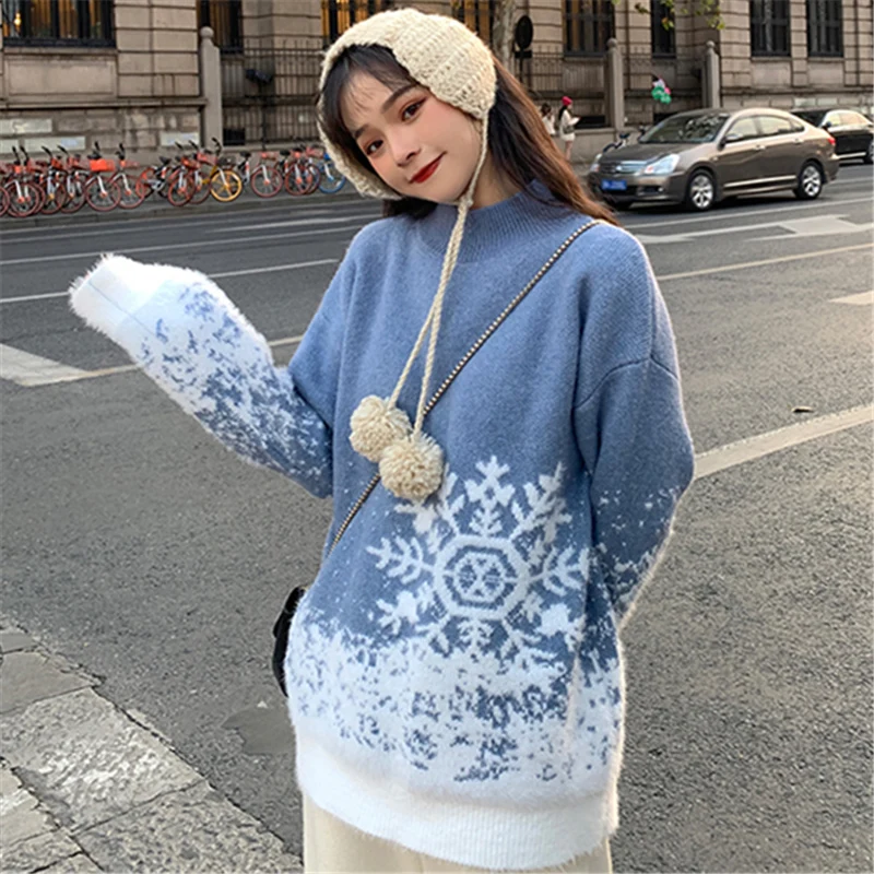 Японская Рождественская Женская осенне-зимняя модная свободная нежная