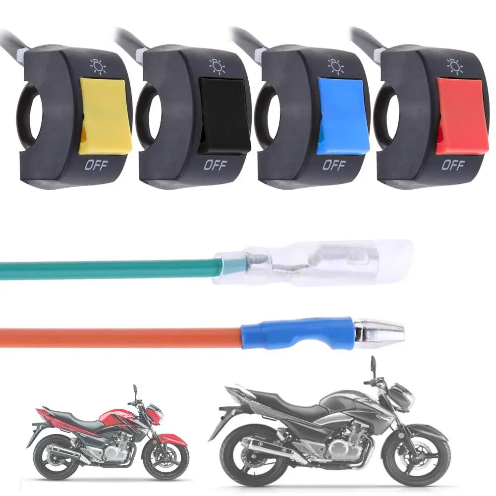 

Motorcycle Car Styling 12V 7/8in Motorcycle Handlebar On/Off Connector Push Button Switch for LED Headlight Fog Light Motorbike