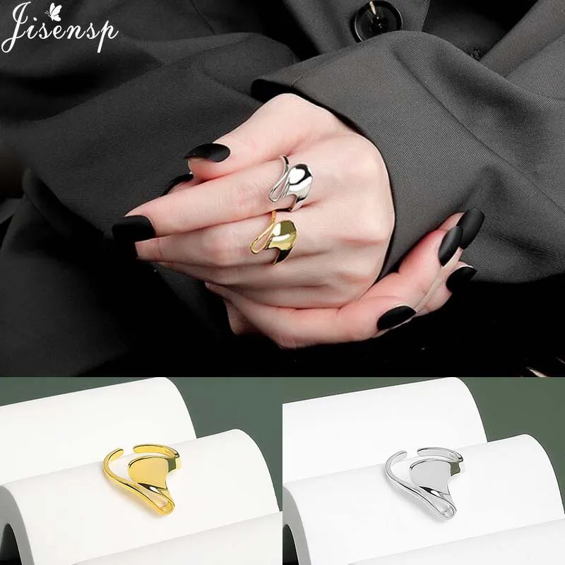 

Jisensp Vintage Geometric Irregular Open Adjustable Rings Twisted Wave Ring for Women Accessories Birthday Party Gifts Bijoux
