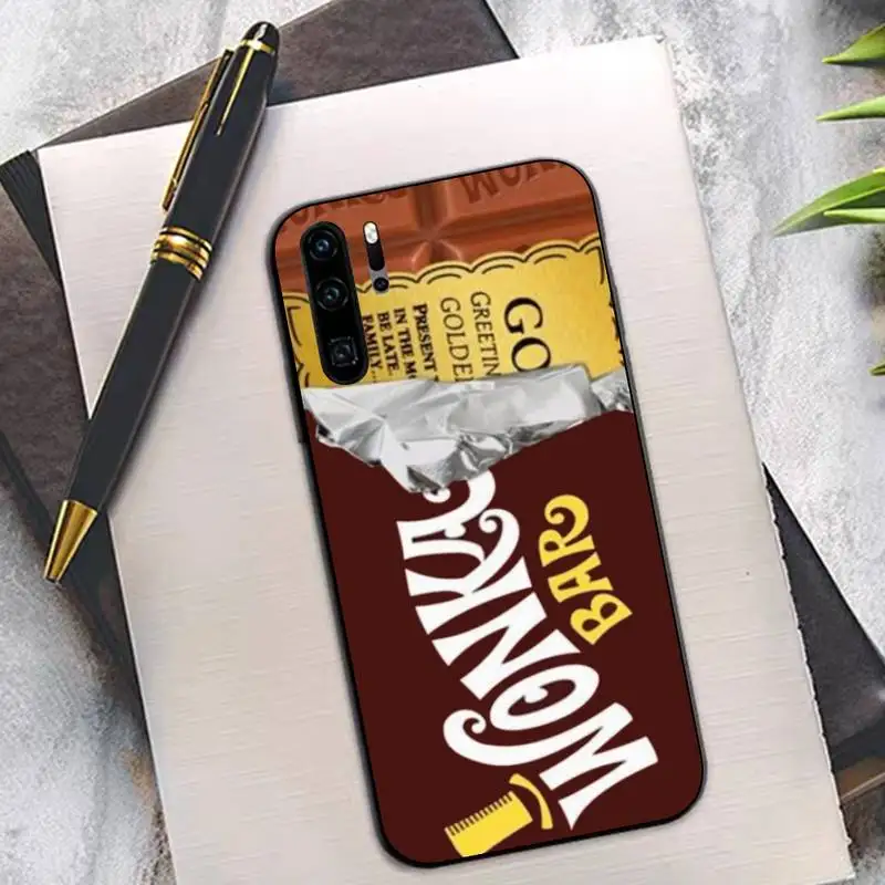 Willy Wonka Bar с золотым билетом милый шоколадный чехол для телефона huawei P8 P9 p10 p20 P30 P40 pro