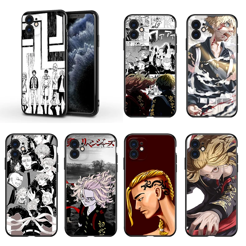 

Tokyo Revengers For Apple iPhone 13 12 11 Mini XS XR X Pro MAX SE 2020 8 7 6 5 5S Plus Black Silicone Phone Case