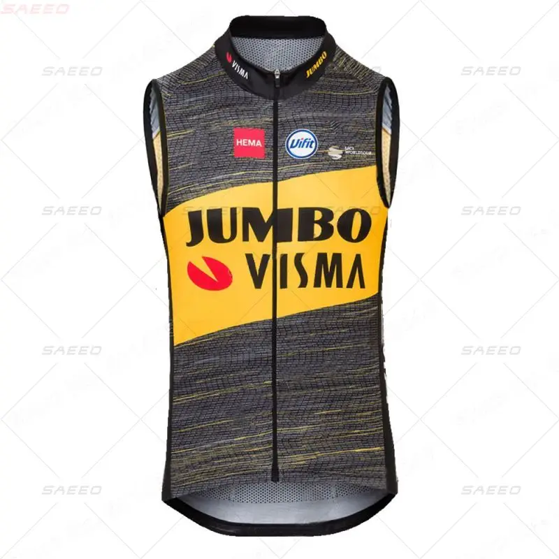 

Джерси для велоспорта коллекция 2021 года, жилет для велоспорта JUMBO VISMA Pro team, ветрозащитный велосипедный жилет Windstopper, дышащий сетчатый жилет б...