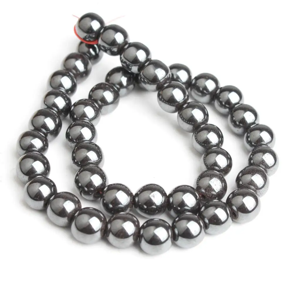 2/3/4/6/8/10 мм Натуральный камень черный гематит камень Круглые бусины для ювелирных изделий DIY браслет 15 дюймов в нитке