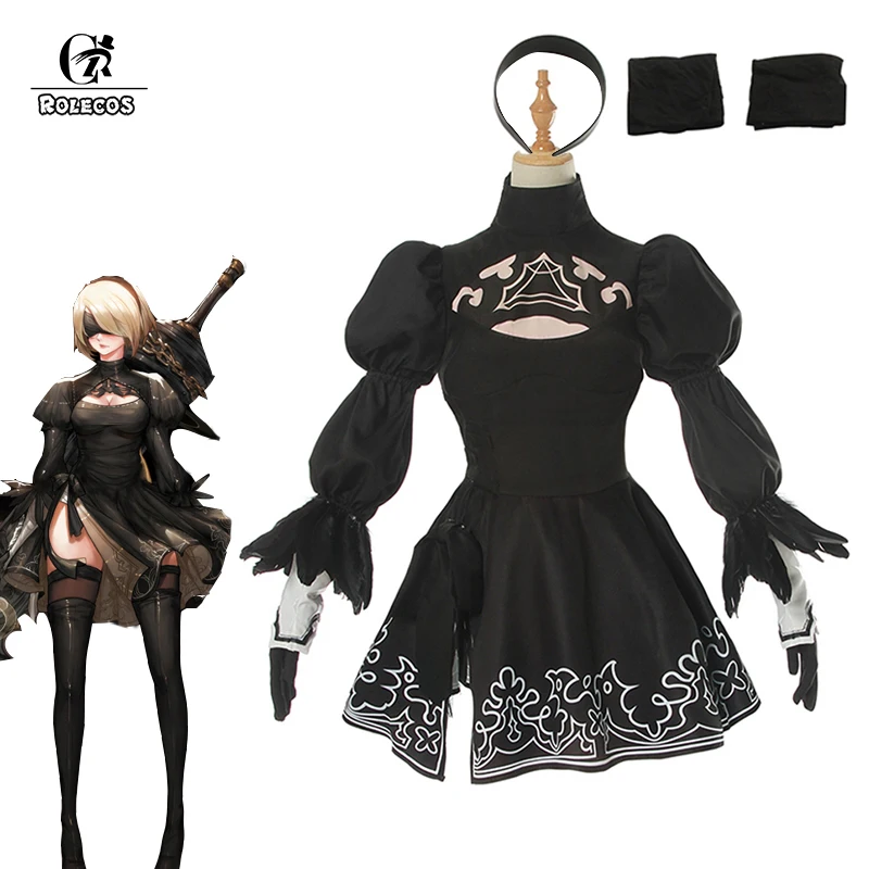 ROLECOS Nier Automata Yorha 2B косплей костюм сексуальный женский игра № 2 Тип B Косплей