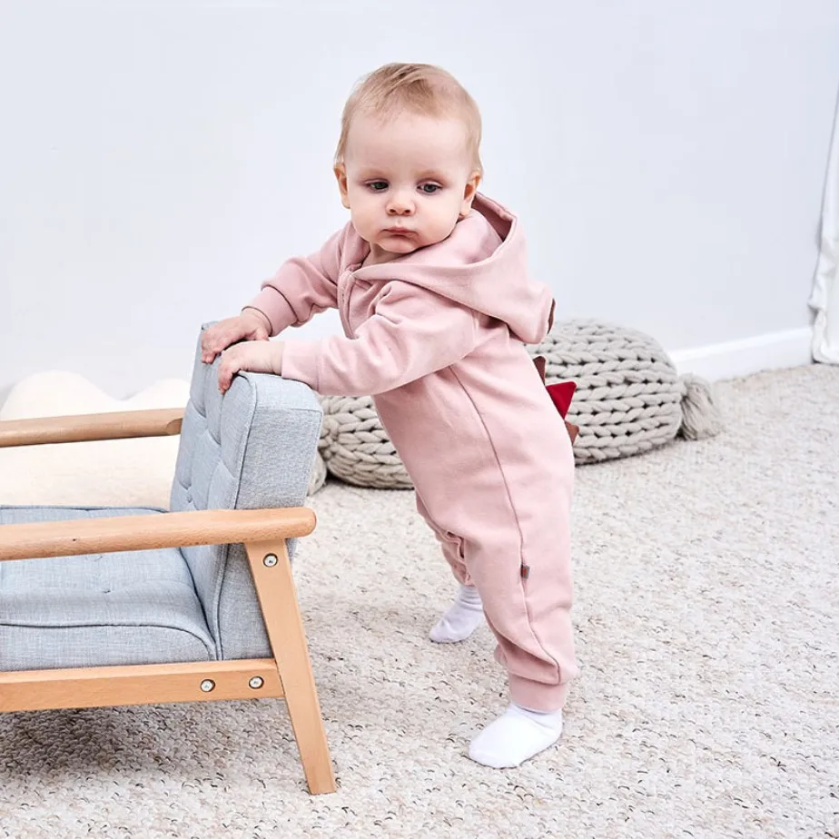 Детский комбинезон с длинным рукавом 7plus1 хлопковый капюшоном и для детей 3 6 9 12