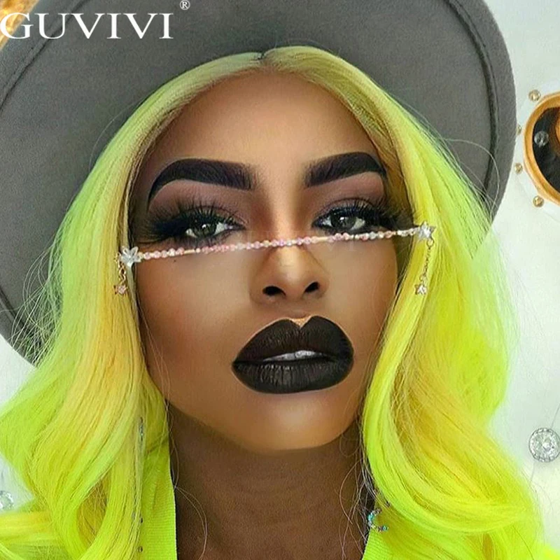 One Piece Rhinestone Eyeglass Frames Diamond Sunglasses For Women Eye Glasses Men Eyewear Decoration | Аксессуары для одежды