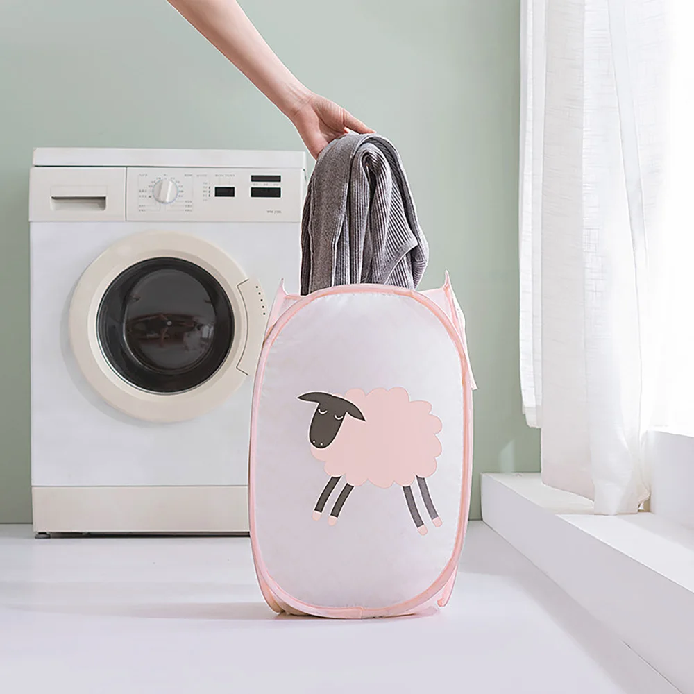 

Dirty Laundry Foldable Handle Stand Clothes Storage Baskets Grid Laundry Basket Household Sub-Dirty Clothes Basket