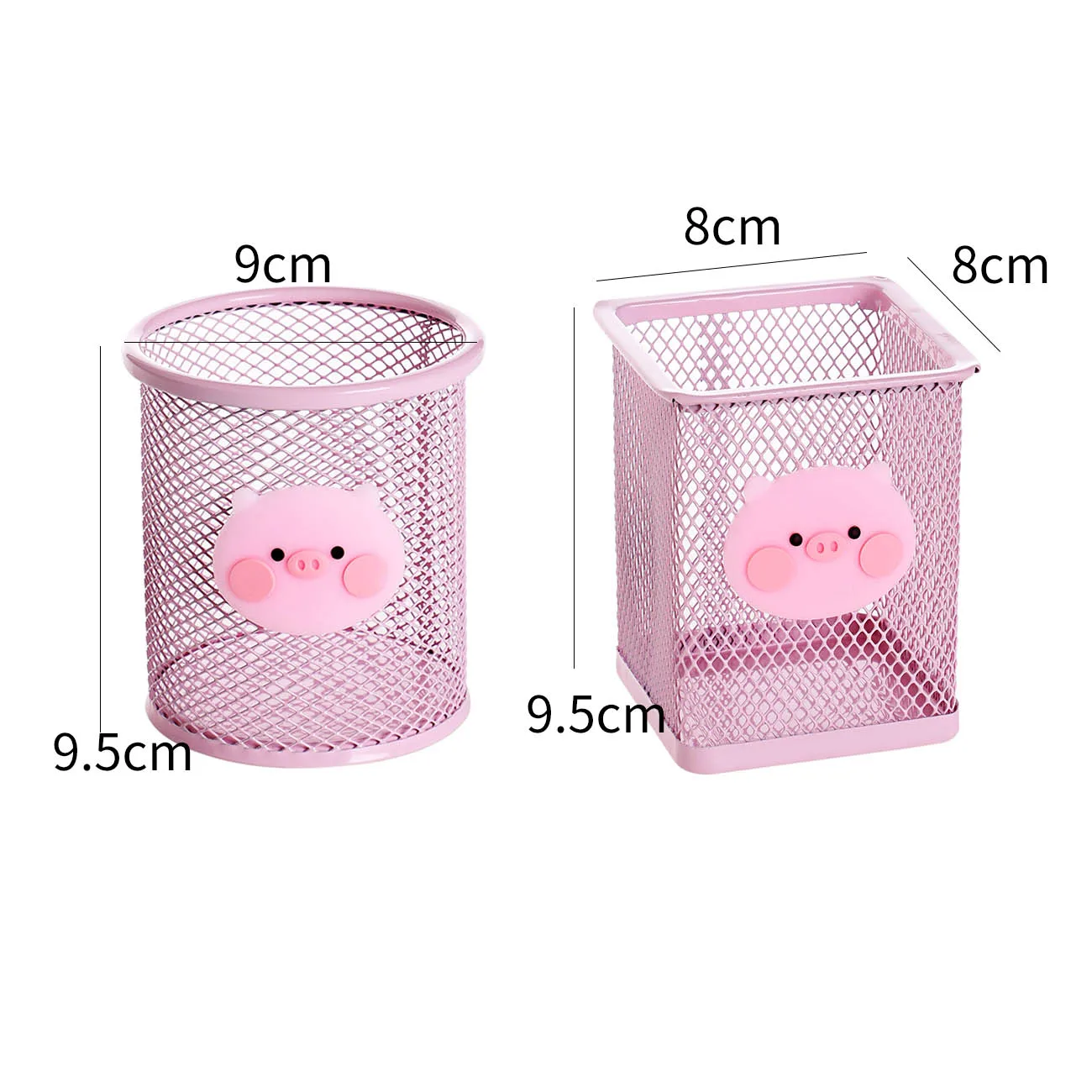 Pink Pig Iron Art Hollow Cartoon Small Pen Holder Office Stationery Storage Tube Creative Student Desktop Box | Дом и сад