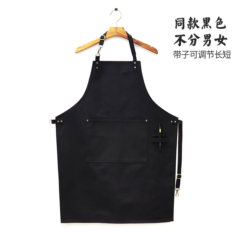 

Canvas Apron Kitchen Cotton Waterproof Kitchen Profesional Sleeveless Apron Coffee Limpieza Hogar Household Merchandises EF50AC