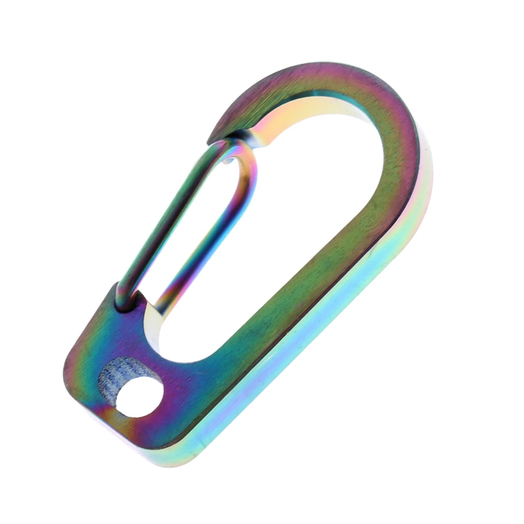 Titanium Alloy Spring Carabiner Clip Keychain Quick Hook Buckle Outdoor with Key Ring Climbing Accessories