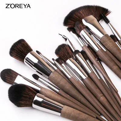 brush without bag ZOREYA набор кистей для макияжа 6/12/18 шт профессиональный макияж кисти с Greate инноваций Кофе основанием ручка - Handle Color: brush without bag
