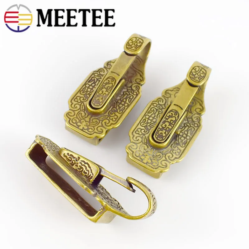 1 шт. ретро Твердый латунный автомобильный брелок с пряжками поясной кошелек