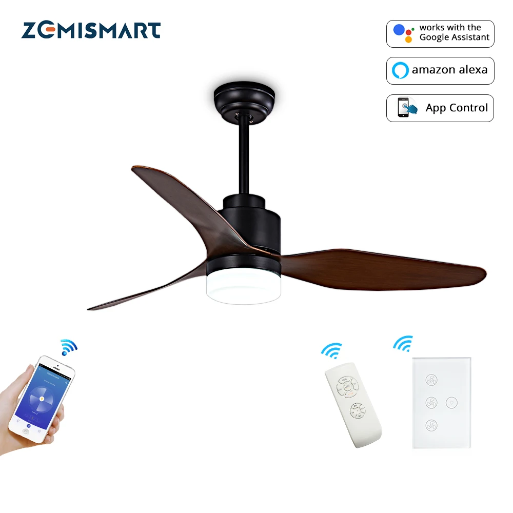 

Zemismart WiFi Tuya Fan Light with Switch Alexa Google Home Enable App remote Timer Control