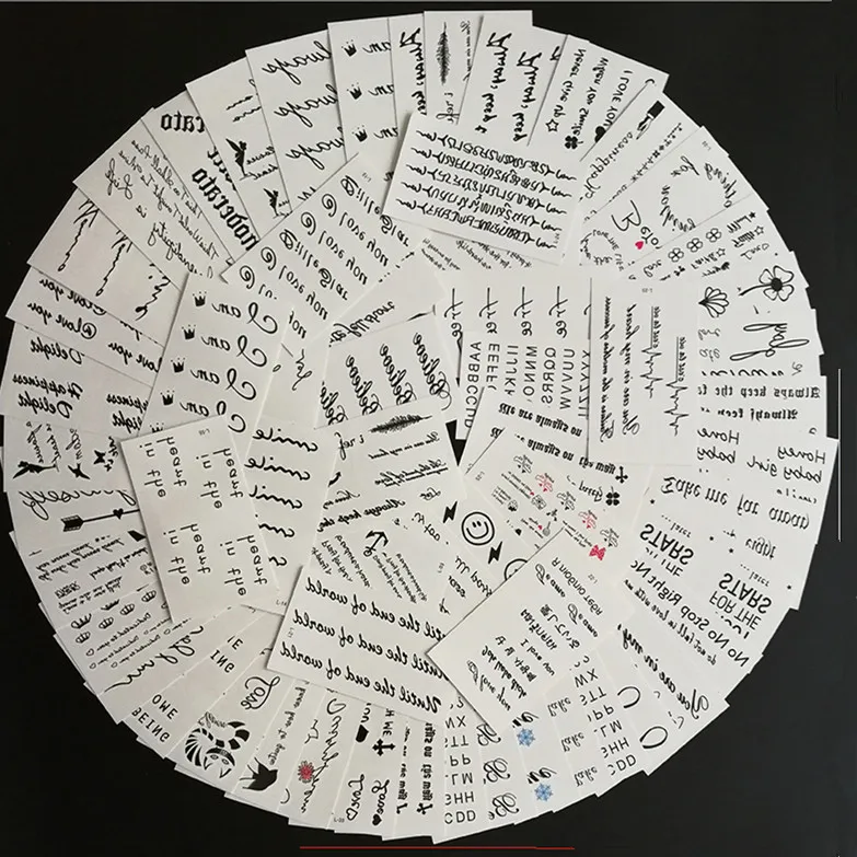 Наклейка тату Временная водостойкая буква Арабская любовь с рисунком 60