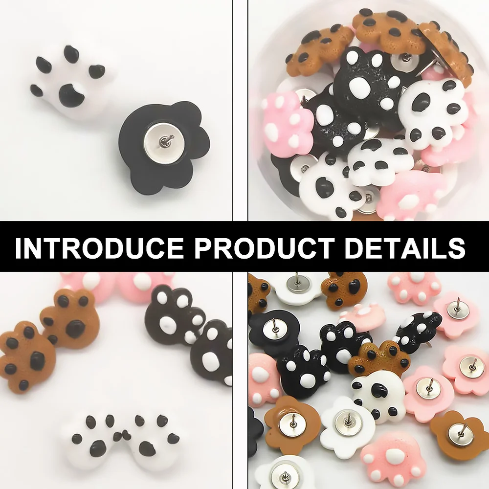 

1 Box/25pcs Practical Thumbtack Small Drawing Pin Chic Bear Claw Pushpin