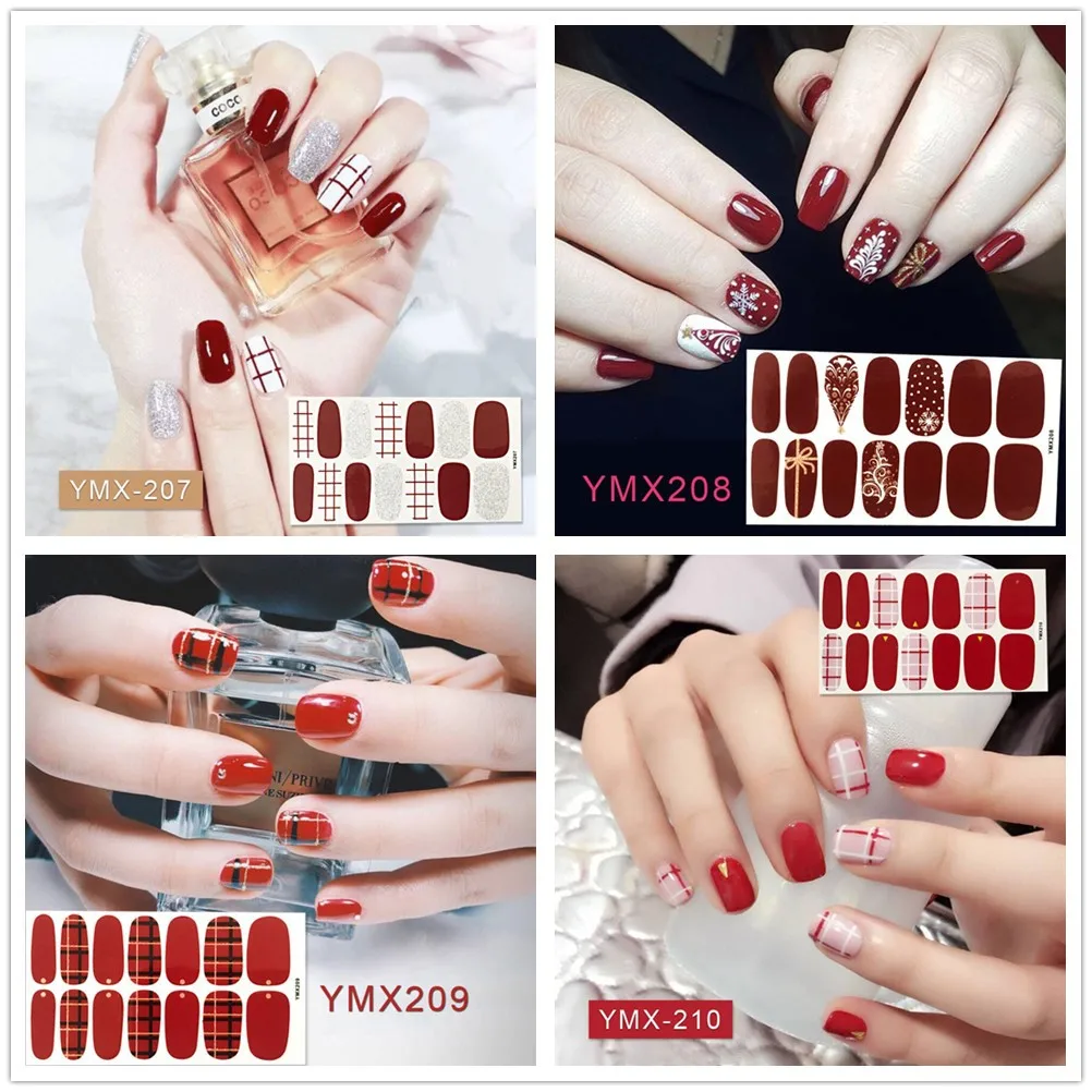 

4PC Christmas Nail Stickers Tree Flower Water Stickers for Christmas Nails Snowflakes Stickers Black and White Stickers Nail Art