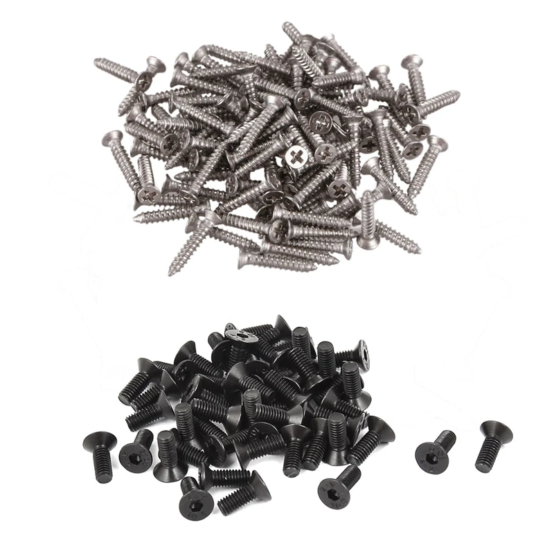 

150 Pcs Cross Head Countersunk Self Tapping Screw 10.9 Carbon Steel Countersunk Head Hex Socket Screw, 100 Pcs M1.4 X 8Mm & 50 P