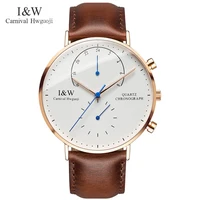 carnival brand fashion watch men luxury chronograph quartz wristwatch waterproof luminous ultra thin sapphire relogio masculino