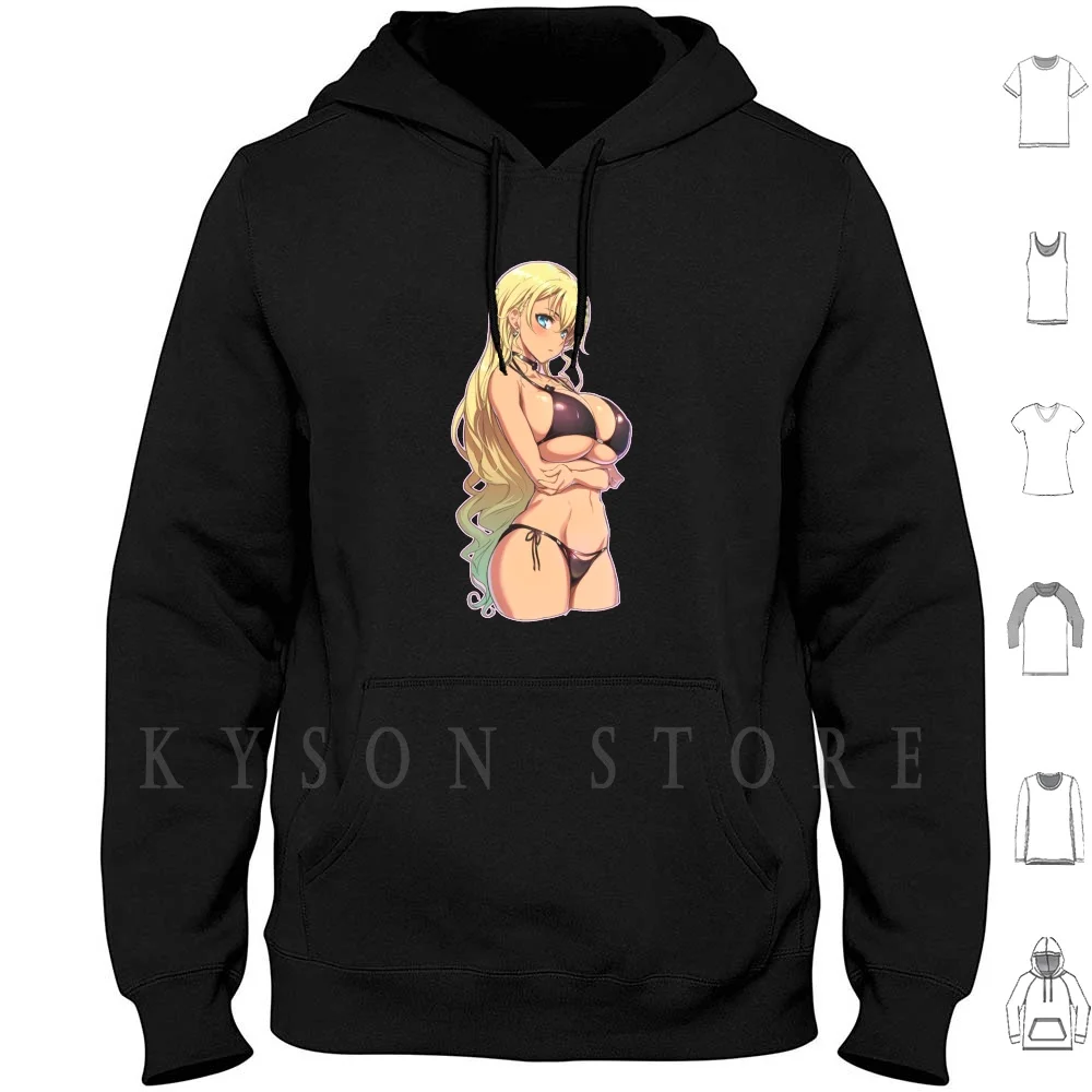 Sexy Blonde Big Tits Anime Hoodies long sleeve Cotton Breasts Tits Titties Hooters Knockers Melons Bosom Chest Cleavage
