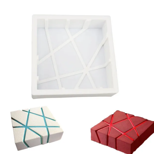 Силиконовые 3D Геометрические Квадратные формы для украшения торта инструменты