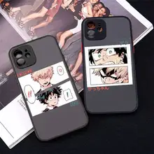Japan Anime My Hero Academia Phone Case Matte Transparent for iPhone 7 8 11 12 s mini pro X XS XR MAX Plus cover funda