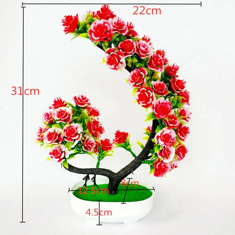 

HOT SALES !!! Artificial Rose Flower Tree Plant Potted Bonsai Garden Party Table Decoration