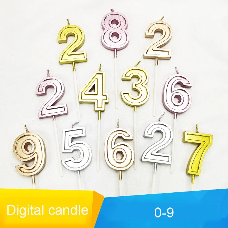 

1PC Number Birthday Paper Cake Candle Kids Birthday Party Wedding Cake Smokeless Candle Favor Supplies Cake Decorations