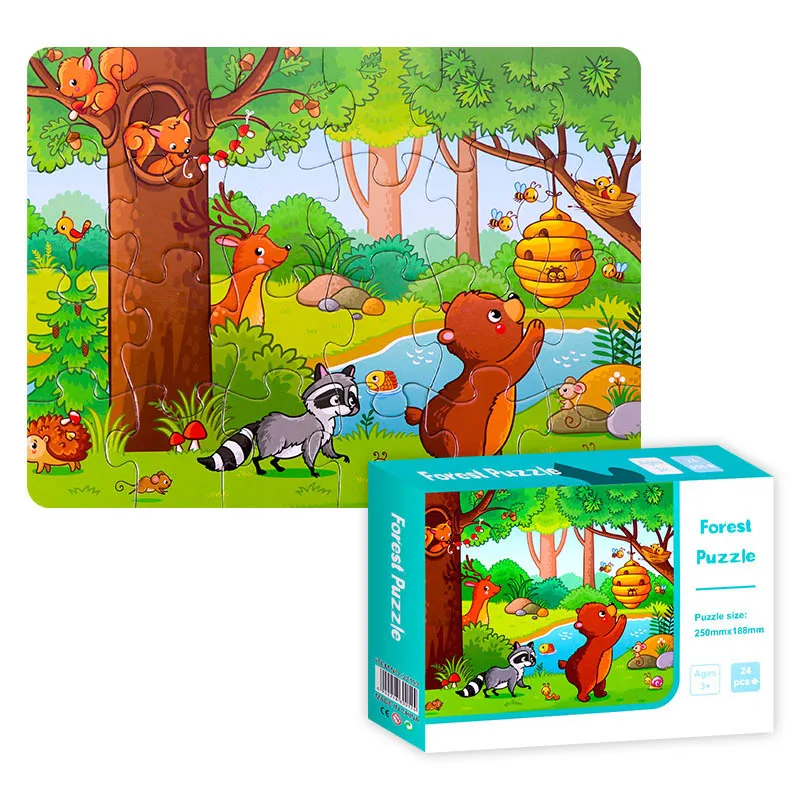8 Style Animals Paper Jigsaw Puzzles Educational Puzzle For Children Kids Toys Brain Training Games Toys For Children Baby Gift