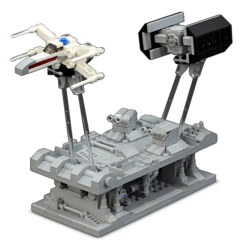 

Конструктор детский из серии "Звездные сцены", истребитель, траншея, Run MOC-38337