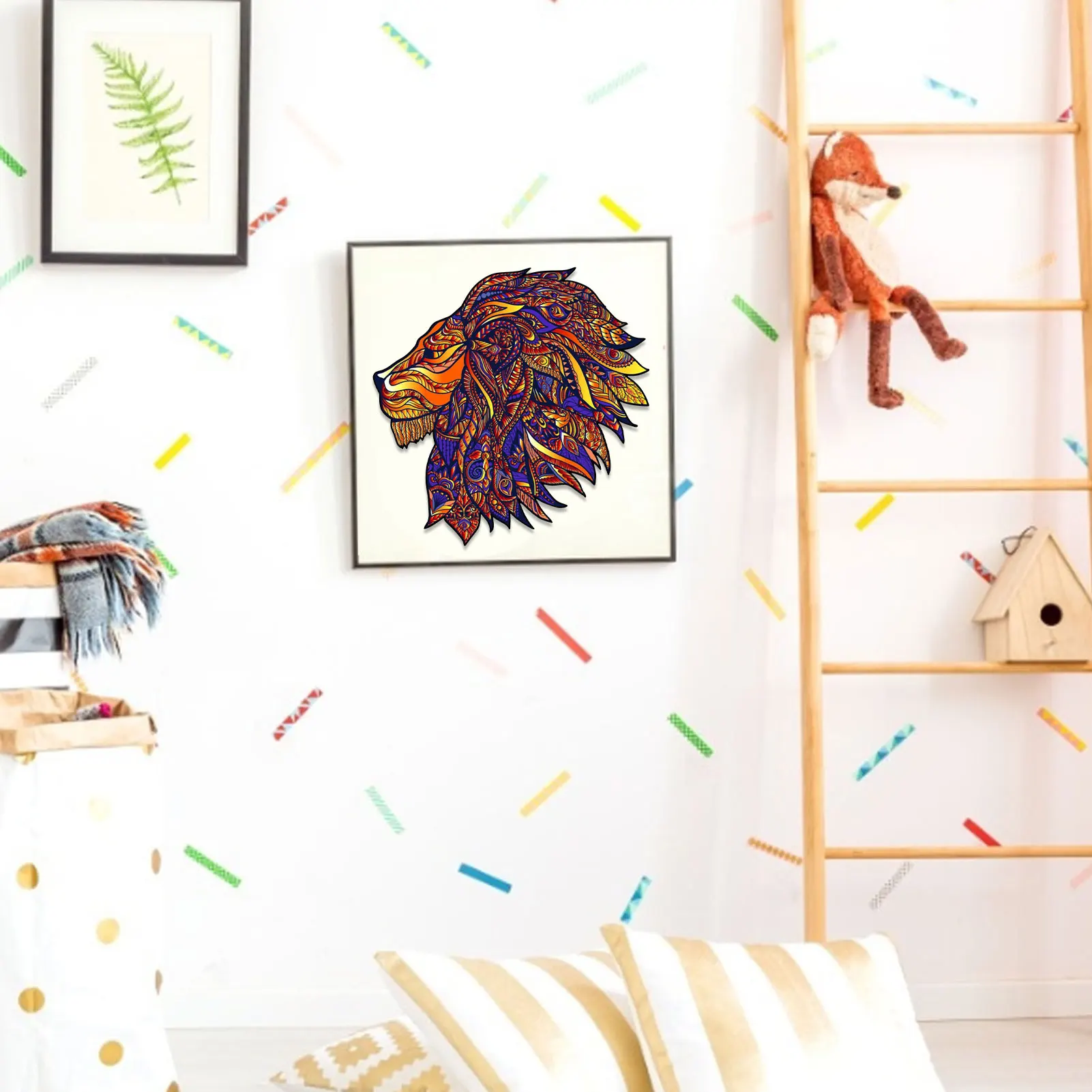 

Unique Shape Lion Puzzle Wooden Jigsaw Puzzles Unique Shape Jigsaw Pieces For Adults Kids #W0