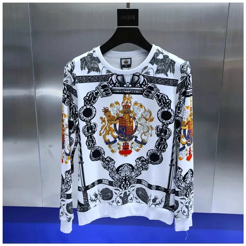 

2021 autumn and winter new fashion famous brand men's cotton hoodie studded high quality pullover