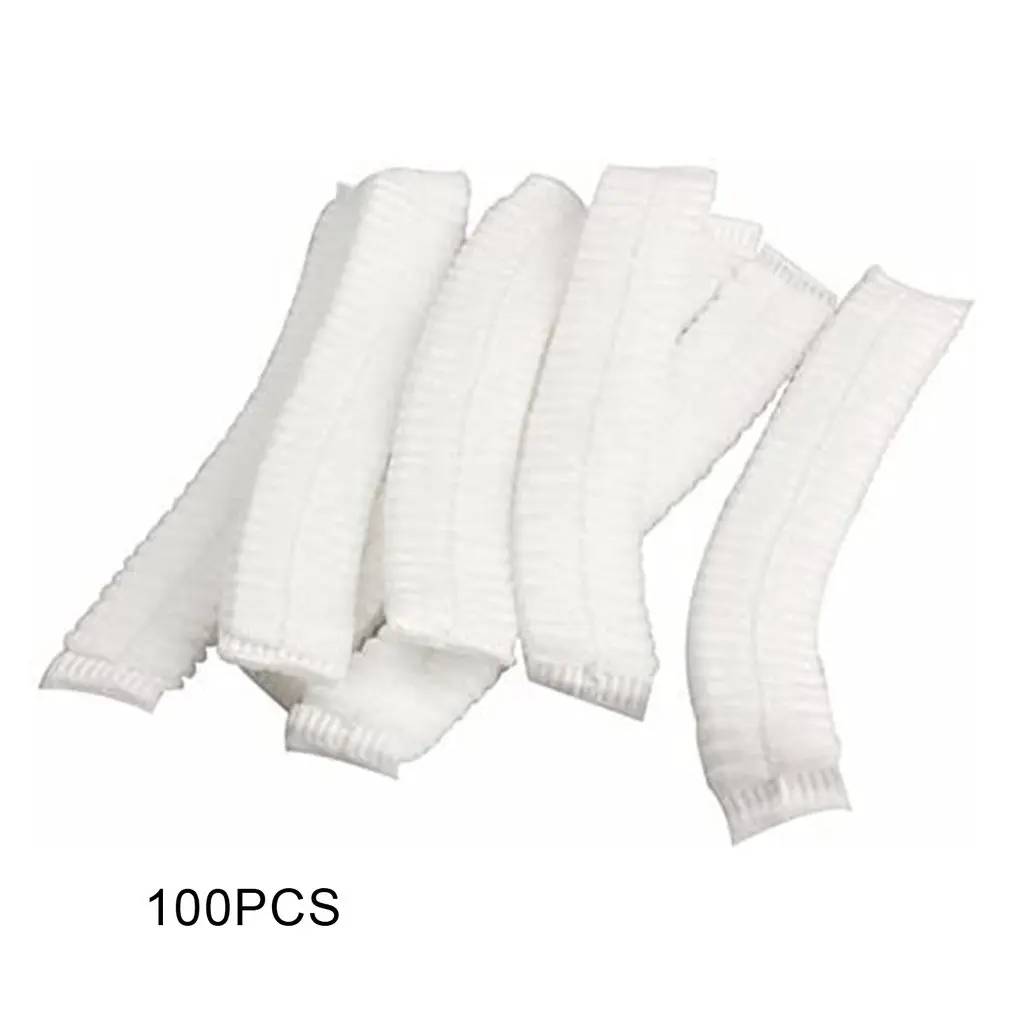 

100Pcs Disposable Hat Round Non-Woven Headgear Dust-Proof Chef Food Factory Workshop Anti-Hair Fall
