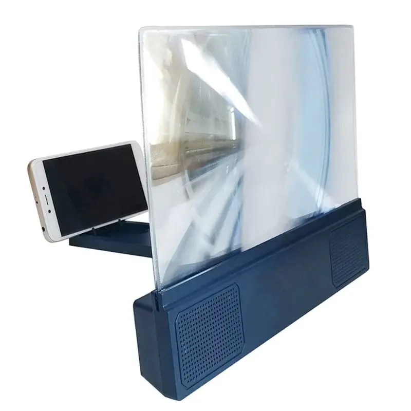 

12 inch Mobile Phone 3D Screen Video Magnifier Folding Curved -HD Movie Amplifying Projector Stand Bracket with Speaker