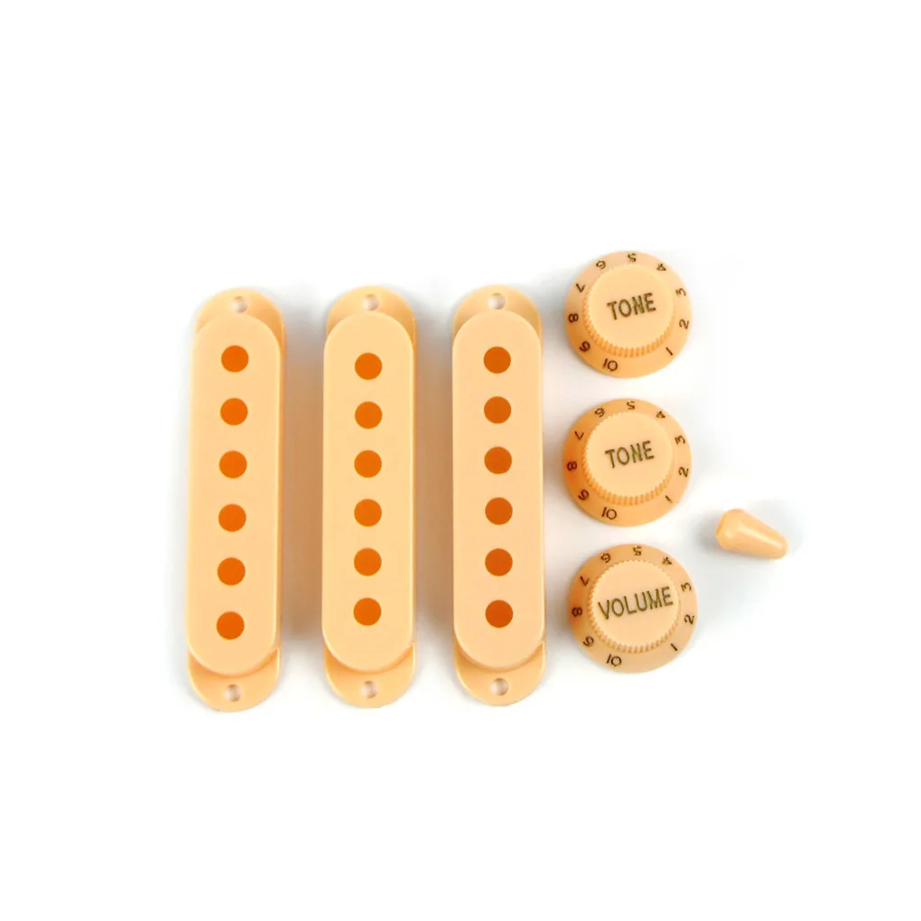 FLEOR желтые пластиковые чехлы для гитары с одной катушкой 2T1V ручки тона громкости