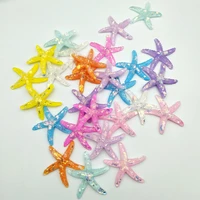 10pcs diy resin adorable glitter colorful starfish shell for home wedding diy embellishments for scrapbooking accessorie