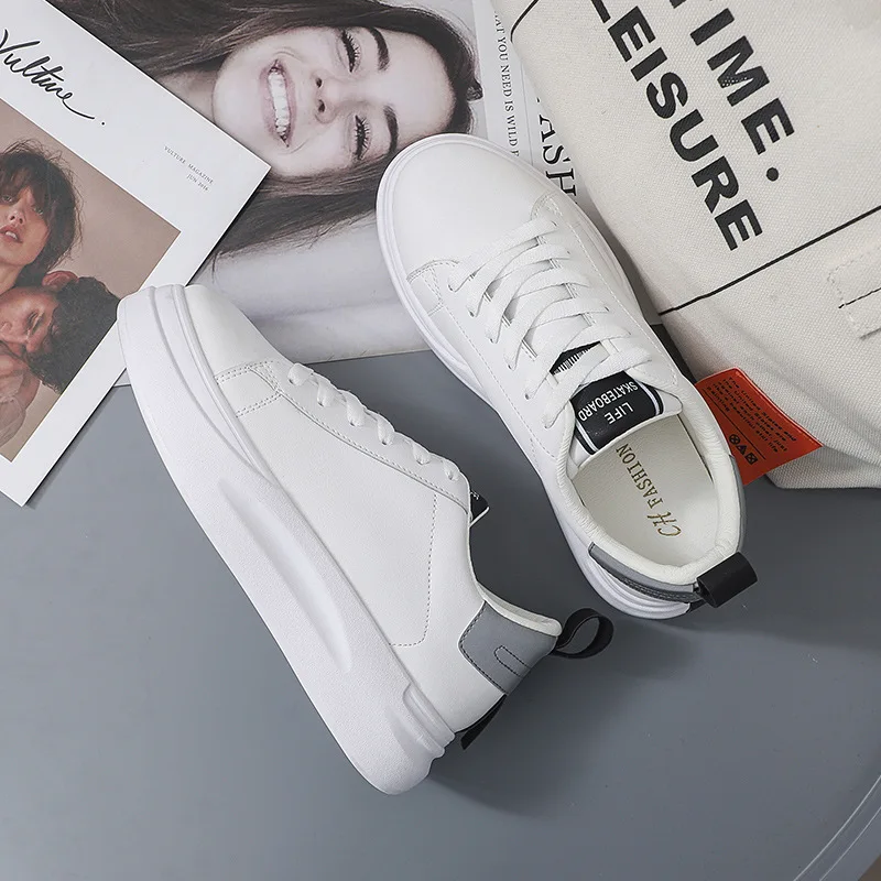 2019 г. Весенне-осенние с сеткой женская одежда повседневная Белая обувь из PU