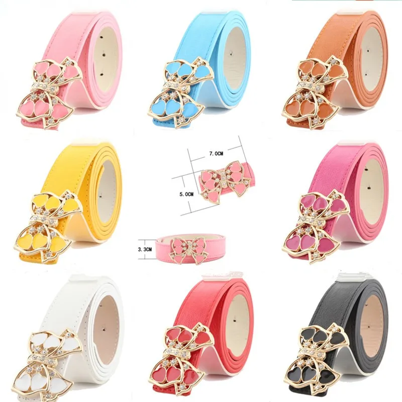 

New female luxury designer brand belt high quality alloy diamond butterfly multicolor fashion belt Jeans Dress