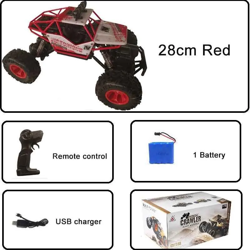 1:16 4WD автомобили RC автомобили обновленная версия 2,4G радиоуправляемые игрушечные машинки RC автомобиль высокоскоростные грузовики внедорожные Грузовики Игрушки для детей - Цвет: 28cm Red