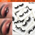 Visofree с фокусным расстоянием 25 мм норковые ресницы 102550100 пар ресниц оптом Макияж ресницы серо-коричневого цвета драматический 3D ресницы серо-коричневого цвета Оптовая Продажа faux cils