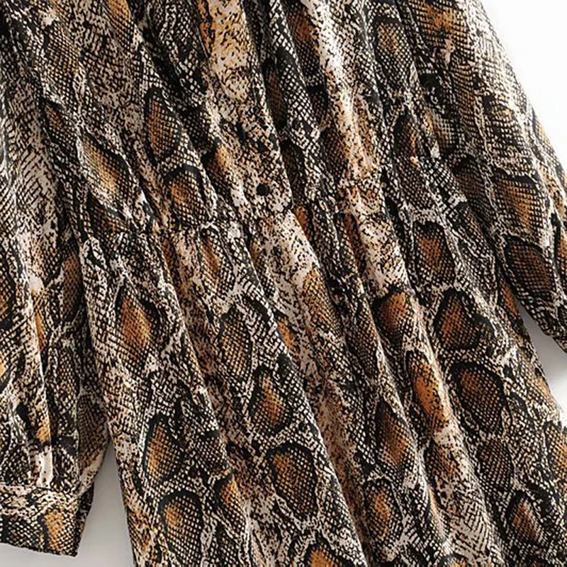 Платье рубашка Aachoae женское со змеиным принтом свободное эластичное