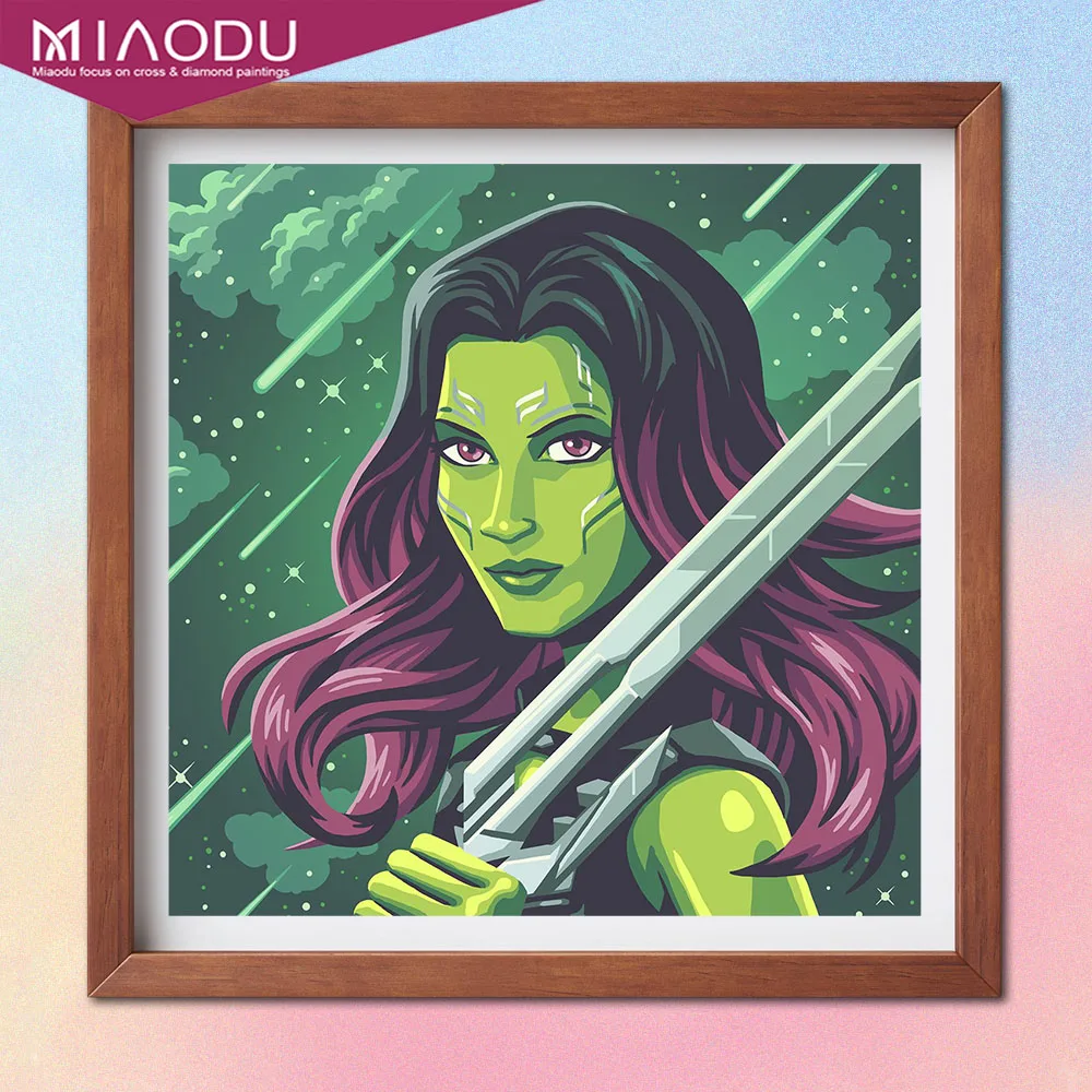 

5D Diy Diamond Painting Disney Marvel Guardians Of The Galaxy Gamora Character Embroidery Cross Stitch Mosaic Resin Home Decor