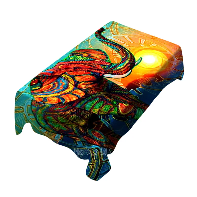 

Holy Noble Colorful Elephant Hindu Ganesha Friendly Lord By Ho Me Lili Waterproof Tablecloths