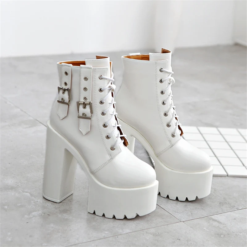 Женские ботильоны на высоком каблуке 14 5 см черные и белые вечерние ботинки