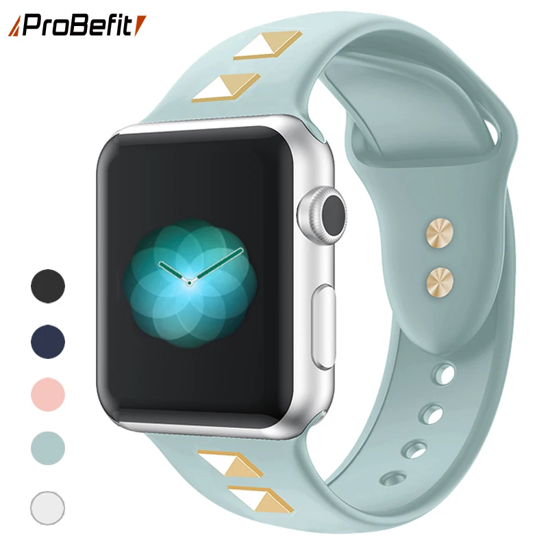 Мягкий силиконовый спортивный ремешок для Apple Watch 5 4 3 2 1 38 мм 42 мм ремешки резиновый ремешок для часов Iwatch series 4 5 40 мм 44 мм