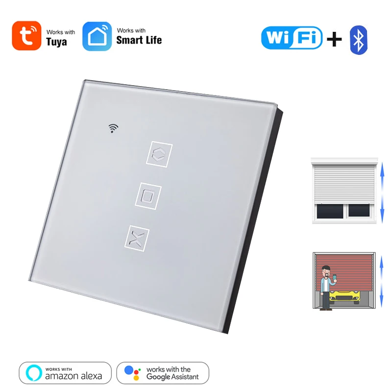 

Tuya Smart Switch US/Europe WiFi+Bluetooth Remote Touch Voice Control Electric Curtain Switch Alexa Google Home Tmall Genie