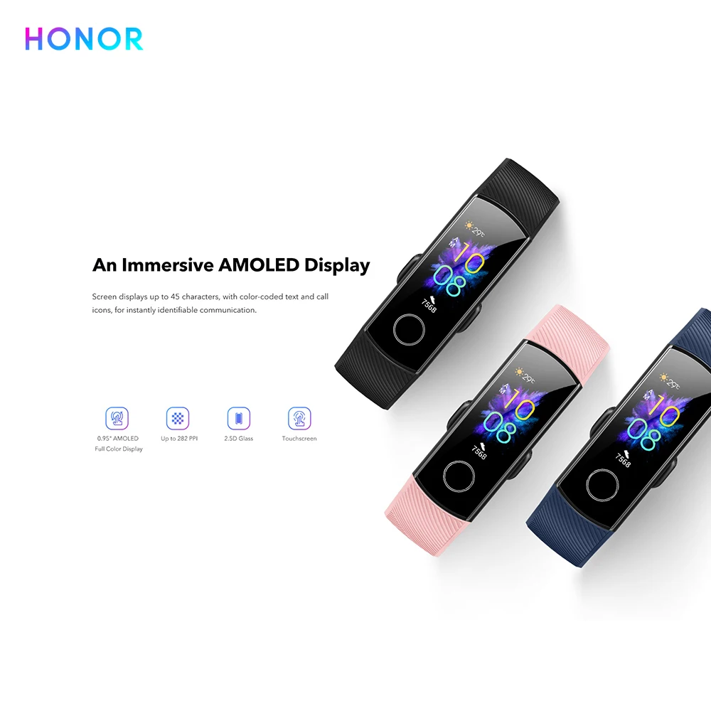 Huawei Honor Band 4 Band 5 умный Браслет Globle Версия 50m водонепроницаемый фитнес-трекер монитор сердечного ритма во время сна Smart Wirstband