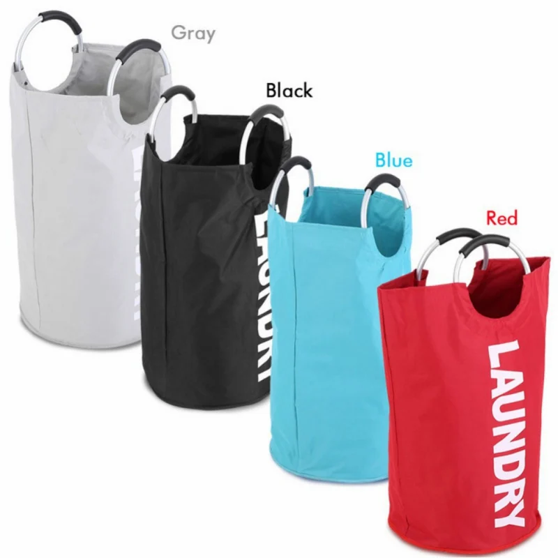 Складная корзина для белья Прачечная сумка Сплав Ручка складной ведро